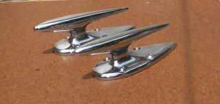 (2) Vintage Antique Boat Bronze Chrome Cleat 6 " Cleats