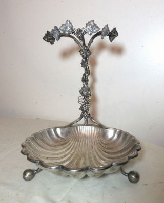 Rare Antique Daniel & Arter Silverplate Figural Grape Vine Centerpiece Dish Bowl