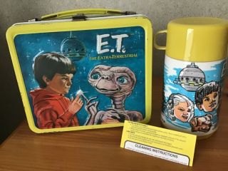 Vintage 1982 E.  T.  The Extra - Terrestrial Lunchbox And Thermos