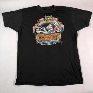 Vtg 3d Emblem Shirt Harley Davidson Heritage Softail 1987