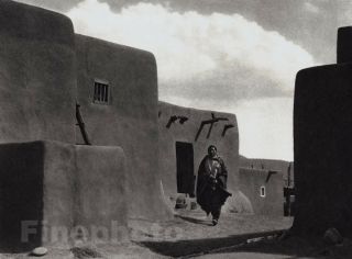 1927 Vintage Mexico Native American Indian Pueblo Photo Art By E.  O.  Hoppe