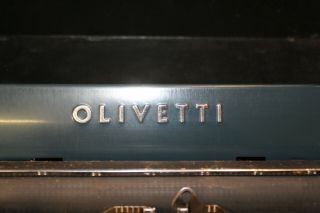 VINTAGE OLIVETTI E C.  S.  P.  A IVREA BLUE TYPEWRITER ITALY 3