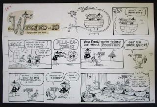 Rare Wizard Of Id Sun.  Comic Strip By Brant Parker 1966,  Color Guide