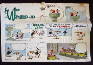 RARE WIZARD OF ID SUN.  COMIC STRIP BY BRANT PARKER 1966,  COLOR GUIDE 2