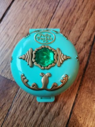 Polly Pocket 1992 Jeweled Forest Green Compact Playset Bluebird Toys Vintage