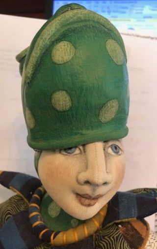 Akira Blount NIADA Frog Jester Doll - RARE - - Signed Dated 3