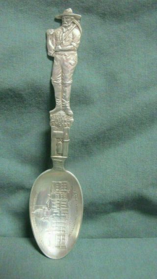Sterling Souvenir Spoon Denver State Captiol Full Figure Miner Struck It Rich