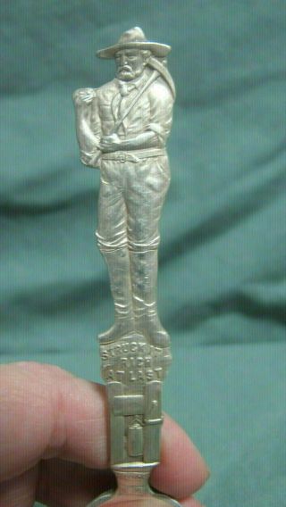 Sterling Souvenir Spoon Denver State Captiol Full Figure MINER Struck it Rich 2