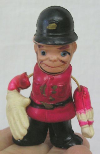 Vintage Miniature Celluloid Cop Toy With Big Stop Hand Made In Japan 1940s