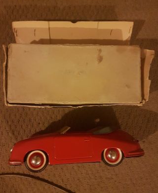 Rare Distler Porsche red Electro matic 7500 Tin Toy Car Box FS 4