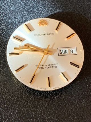 Vintage Bucherer Chronometer Movement And Dial Eta 25j 2638 Running Adj 5 Pos