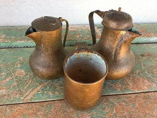 From Santo Domingo Pueblo 3 Old Copper Vessels N R