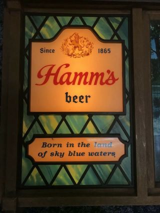 Vintage Hamms Beer Motion Sign SCENE O RAMA Campfire & Waterfall 1960 ' s 5