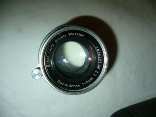 Leica M3 Vintage Range Finder Camera W/ Lens 755576 Leitz Silver Summicron Case 11