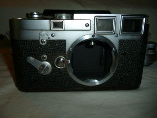 Leica M3 Vintage Range Finder Camera W/ Lens 755576 Leitz Silver Summicron Case 7