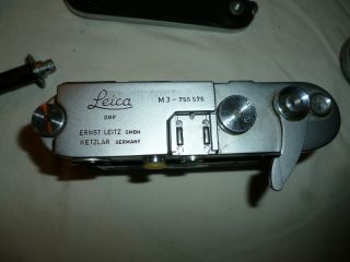 Leica M3 Vintage Range Finder Camera W/ Lens 755576 Leitz Silver Summicron Case 8