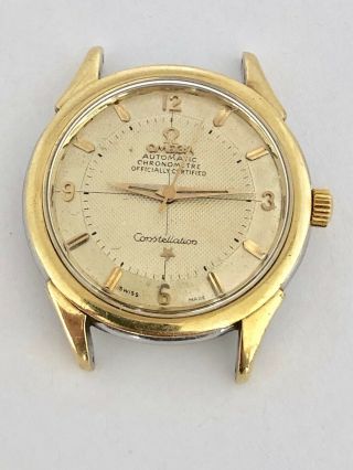 Vintage Omega Automatic Constellation Pie Pan And Honey Comb Dial Gold Plaq & Ss