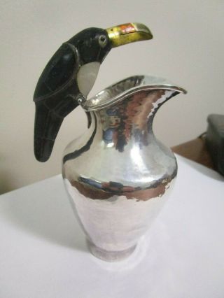 Vintage Los Castillo Silver Plated Toucan Bird Handle Creamer.  Plateado