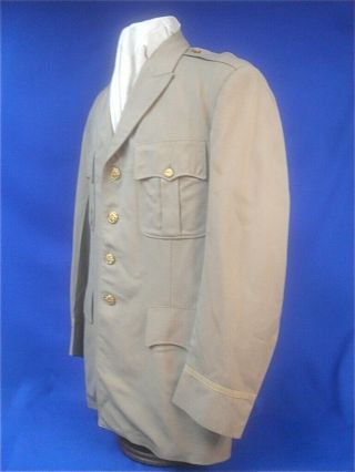 WWII US Army Officer ' s Tan Khaki wool Uniform Jacket & Trousers Pants Large Size 3