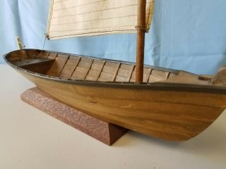 Vintage 15 1/2 Hand Made Wood Sail Boat Model Circa 1930 ' s 2