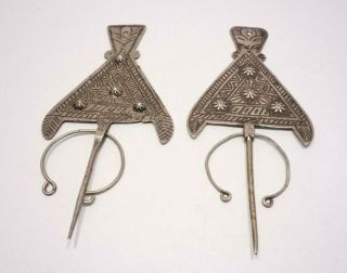Impressive Vintage/antique Berber Silver Fibulae (pair)