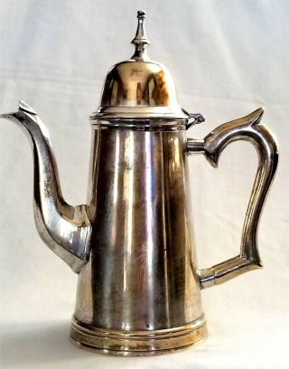 Teapot,  Lighthouse Form,  Solid Brass,  Silvered,  C1900,  8 " T