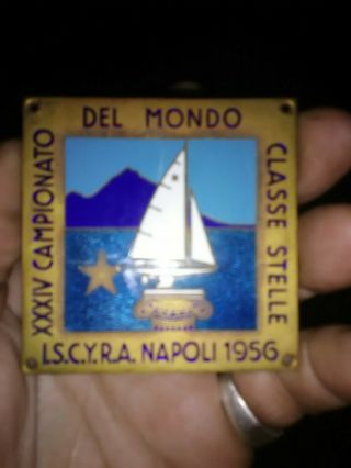 Rare Enameled Xxxlv Del Mondo Classe Stelle I.  S.  C.  Y.  R.  A.  Napoli 1956 Plaque