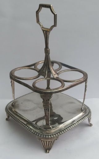 GEORGIAN ENGLISH SILVER CRUET STAND by EMES & BARNARD c.  1808 2