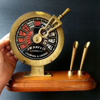 Jw Ray Co Nautical British Ship Brass Telegraph Liverpool Desk Decor Vtg England