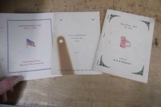 3 Programs/menus From Uss Samaritan Hospital Ship - - - 1944 - 1945