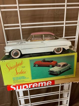 Rare Vintage Tin Buick Standard Sedan Friction Powered Toy Car Sound Effects