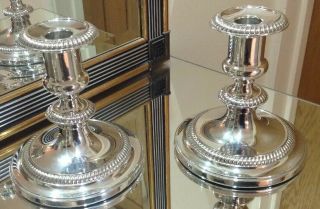 Quality Vintage Pair Silver Plated Candelabra By Barker Ellis With Box 8