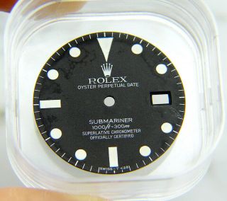 Vintage Rolex Submariner 16800 Matte Black Tritium Watch Dial