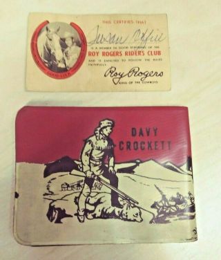 Vintage Davy Crockett Wallet And Roy Rogers Riders Club Membership Card (o - 13)