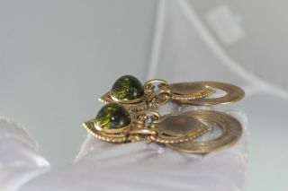 Jean Louis Blin Paris Green stone Drop Clip On Earrings 5