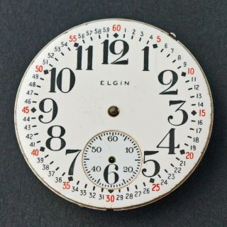 1933 Elgin Bw Raymond 16s 21j Railroad Pocket Watch Movement & Montgomery Dial