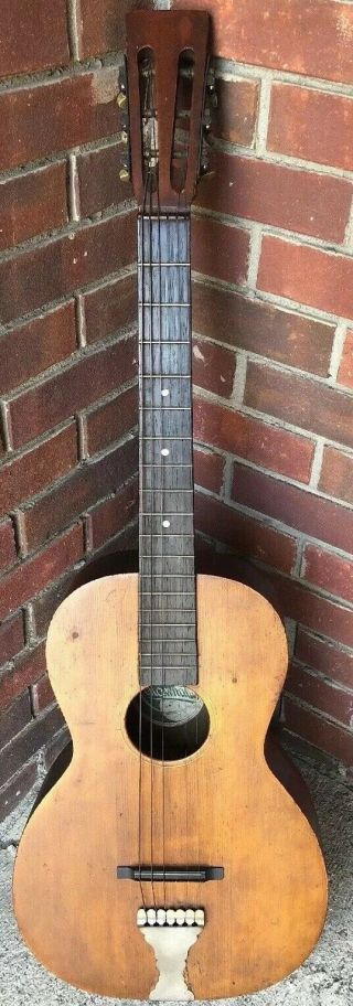 Rare Antique Wurlitzer Cincinnatus Parlor Guitar.  Made By Martin.  Needs Work.