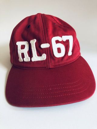 Polo Sport Vtg 90’s Rare Rl - 67 Cap Hat Red White Ralph Lauren Applique Strapback