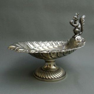 Antique WMF Squirrel Nut Dish Silver Plated Figural Pedestal Serving Bowl 2