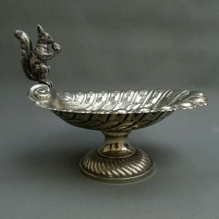 Antique WMF Squirrel Nut Dish Silver Plated Figural Pedestal Serving Bowl 4