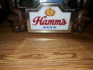 Vintage Hamm ' s Beer Light,  Bar Top Flip Scene Sign,  Barrel, 3