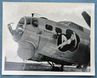 Wwii Nose Art Photo Of B - 17 Flying Fortress