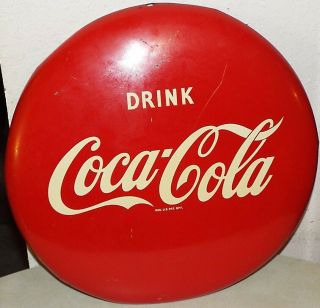 Antique Vintage Round Drink Coca Cola 16 " Button Reg Us Pat Off.  Nr