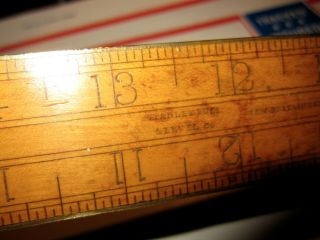 ANTIQUE STANLEY RULE & LEVEL CO.  RARE BRASS BOUND 24 