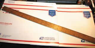Antique Stanley Rule & Level Co.  Rare Brass Bound 24 " Boxwood Ruler Good Cond.