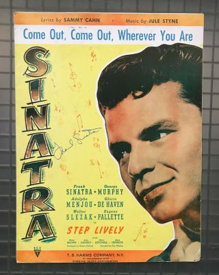 Frank Sinatra Signed Step Lively Sheet Music Book Autographed Jsa Loa Rare
