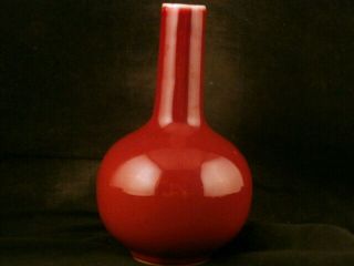 6.  2 Inches Lovely Chinese Qing Dy Qianlong Red Glaze Porcelain Vase Raa008