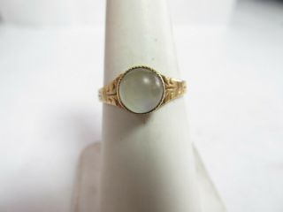Victorian 10k Solid Gold Ring With Natural Moonstone 1.  33 Cts