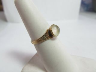 VICTORIAN 10K SOLID GOLD RING WITH NATURAL MOONSTONE 1.  33 CTS 2