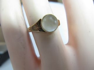 VICTORIAN 10K SOLID GOLD RING WITH NATURAL MOONSTONE 1.  33 CTS 4